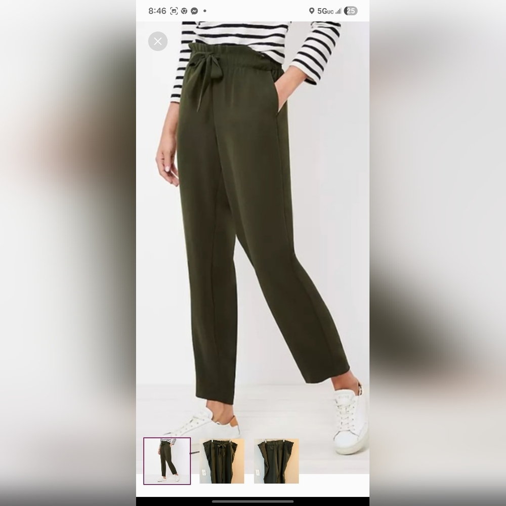 2 Loft Pants Large Olive Green And Burnt Orange
